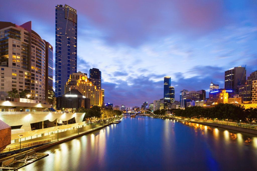 Melbourne City Skyline: Southbank and the Yarra River
