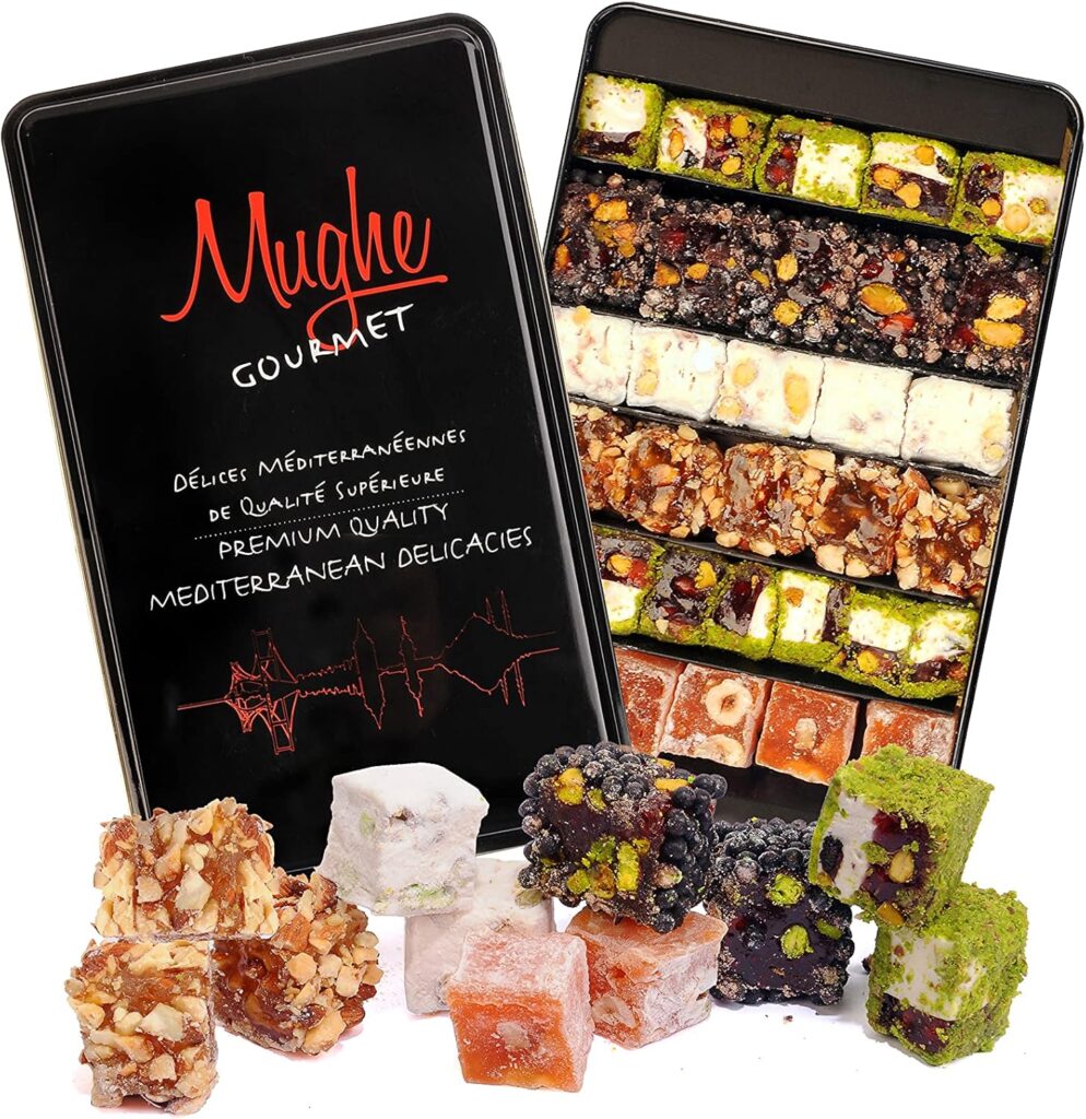 Mughe Gourmet Luxury Sultan Turkish Delight Candy Elegant Metal Gift Box