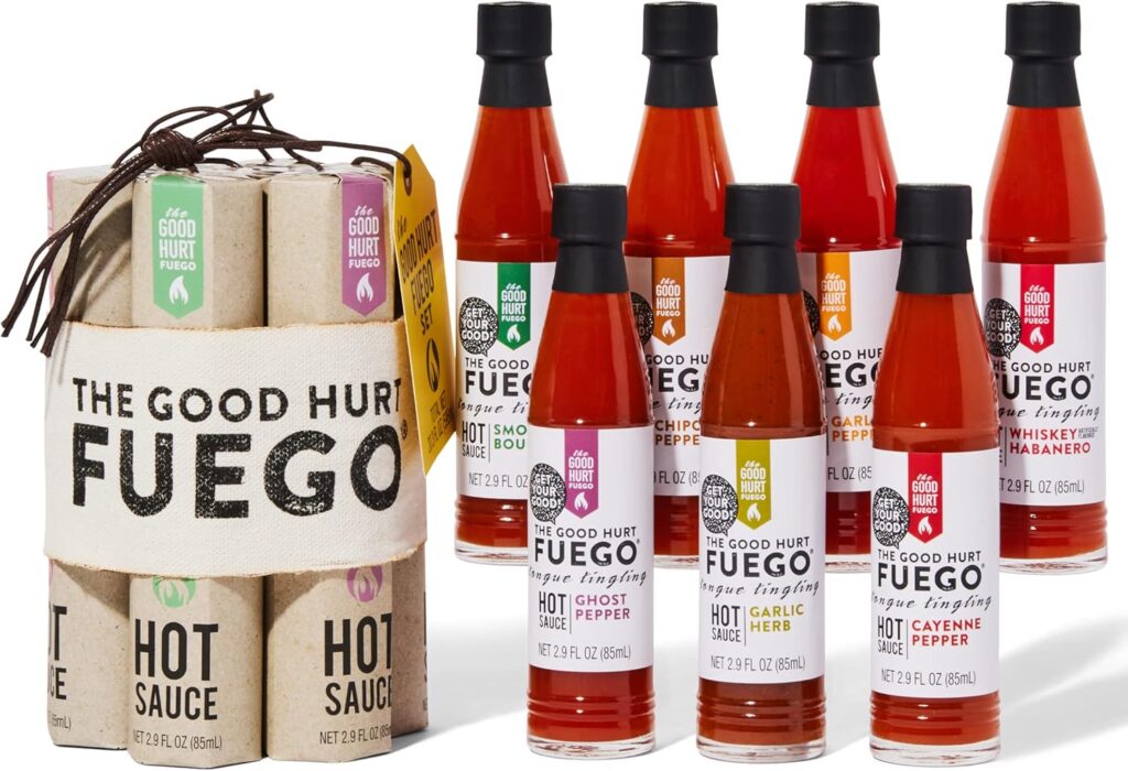 The Good Hurt Fuego by Thoughtfully, A Hot Sauce Gift Set for Hot Sauce Lovers